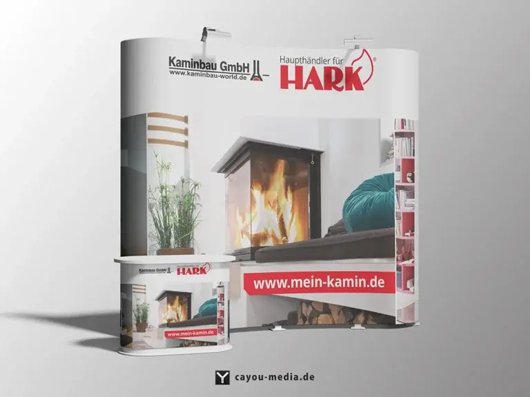 Grafikdesign - Messetheke - Kaminbau GmbH