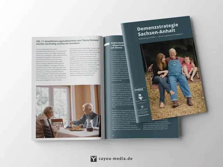 Grafikdesign - Broschüre - Landeskompetenzzentrum Demenz Sachsen-Anhalt