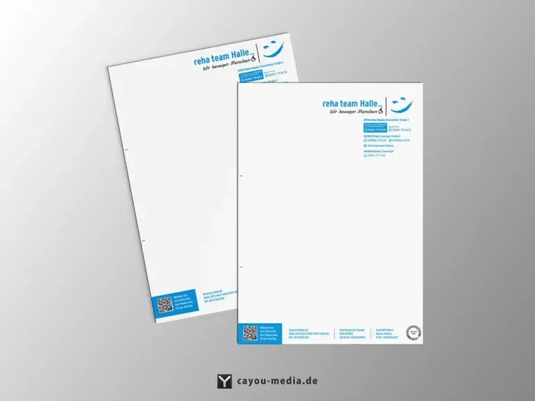 Grafikdesign - Geschäftspapier - reha team halle
