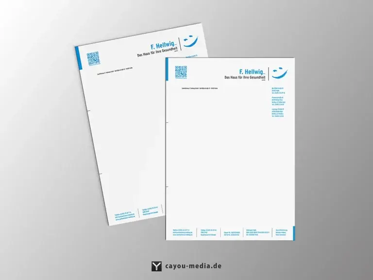 Grafikdesign - Geschäftspapier - Sanitätshaus-Orthopädie-Technik F. Hellwig GmbH