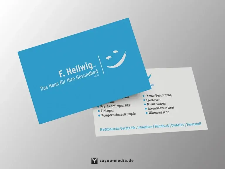 Grafikdesign - Visitenkarten - Sanitätshaus-Orthopädie-Technik F. Hellwig GmbH